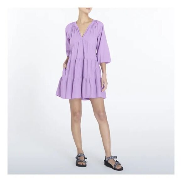 Xirena Mandarin Nadia Mini Orange Dress Boho Poplin Size XS - Picture 5 of 11